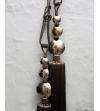 Tassels and drapery pull backs in large with three silver hammered balls
