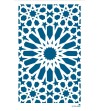 Torchon de cuisine ou décoration murale avec motif géométrique en monochromes sarcelle et blanc