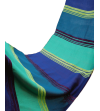 Pashmina scialle tessuto a righe nei colori a blocchi di blu verde turchese