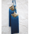 Tassels and metal curtain tie backs in large with Moroccan Berber design