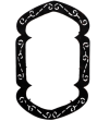 Marco de espejo grande artesanal marroquí de metal recortado a mano en forma de herradura doble con fondo blanco natural