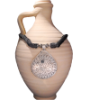 Collier pendentif Nomade fait main de style ethnique chic tribal fabriqué en soie de sabra et métal argenté en gris foncé