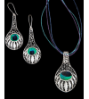 Stunning filigree "Peacock" drop earrings handmade from 925 silver combined with a matching "Peacock" filigree pendant necklace