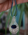 Stunning artisan made filigree"Peacock" pendant necklace handmade from 925 silver