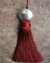 Mini tassels for furniture with double-sided hammered silver ball