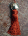 Mini tassels for furniture with double-sided hammered silver ball