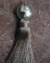 Mini tassels for furniture with double-sided hammered silver ball