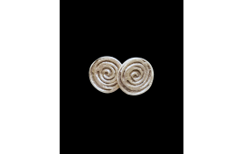 Nickel free hypoallergenic round stud earrings in a swirling design