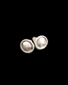 Front view of Andaluchic´s "Antica" stud earrings made in oxidised silver plated zamak on a black background