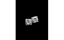 Nickel free hypoallergenic initial stud earrings: letter u, letter n or even letter c