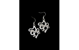 Boucles d'oreilles pendantes avec design rappelant la calligraphie arabe