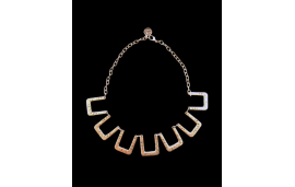 Collana statement in argento con design astratto in zama placcato argento senza nichel