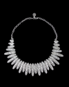 Overview of Andaluchic´s retro chic chunky "Zafra" necklace made from antiqued silver plated zamak on a black backdrop