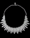 Closer overview of Andaluchic´s retro chic chunky "Zafra" necklace made from antiqued silver plated zamak on a black backdrop