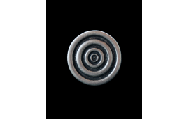 Anello a spirale circolare a contrasto in zama placcata in argento ossidato