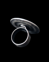 Rückansicht von Andaluchic's großem retro chic "Schneckenscheibe" verstellbaren Ring aus antikem versilbertem Zamak
