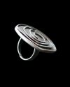 Top & ringband von Andaluchic's großem verstellbarem Retro-Chic "Asymmetrisches Caracol Ring aus antikem versilbertem Zamak