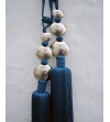 Tassels and drapery holdbacks in medium with three hammered balls