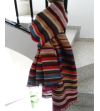 Pashmina shawl handwoven in striped fabric of earthy colors