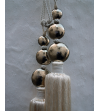 Grande attache rideaux, embrasse rideau modèrne avec motif de trois sphères martelées
