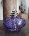 Blown glass oil lamps in jewel colors, the perfect table centerpiece