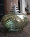 Blown glass oil lamps in jewel colors, the perfect table centerpiece