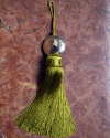 Mini tassels for furniture with double-sided hammered silver ball