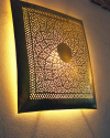 Orientalische wandlampe, Marokkanische Wandleuchte aus Messing mit geometrische Muster