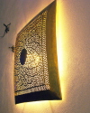 Orientalische wandlampe, Marokkanische Wandleuchte aus Messing mit geometrische Muster