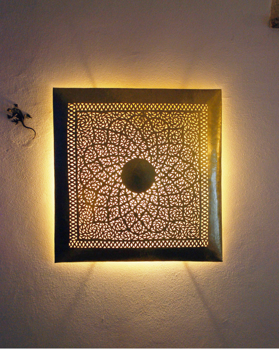 Lampada da parete, applique marocchina con motivo geometrico