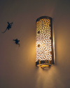 Lámpara de pared de cobre, aplique dorado, Art Deco con estilo marroquí