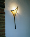 The Baby Y Moroccan wall light handmade in forged iron and goat skin leather