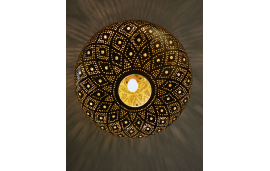 Moroccan hanging light with diamond cut geometric pattern