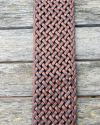 Cinturón ancho trenzado en autentica piel marrón con hebilla grande