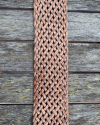 Wide belt woven in tan leather with big belt buckle