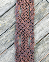 Cinturón ancho en piel marrón con hebilla filigrana