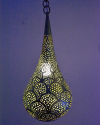Marokkanische lampen in Tropfenform mit sich Muster in Messing