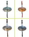 Blown glass sphere with tassel: oriental talisman, witchball, suncatcher