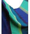 Pashmina wrap handwoven in block colors of turquoise blue and green