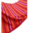 Orange, fuchsia and red pashmina shawl woven into colored striped fabric