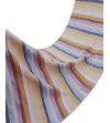 Handwoven shawl in stripes of white, pinks and blue pastel colors