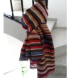 Pashmina chal en tela de rayas tejida en una colores terrosos