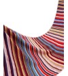 Pashmina scialle tessuto a righe intrecciato a mano in colori della terra