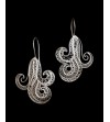 Earrings for women: intricate wave motif filigree earrings in silver