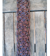 Braided brown leather wide belt for women with round silver belt buckle