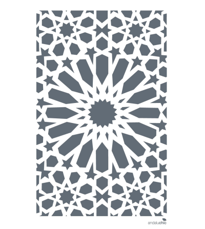 Paño de cocina o decoración de pared: patrón geométrico en blanco y gris antracita
